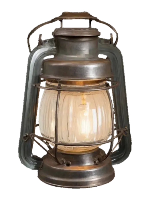 vintage-style lantern featuring a cylindrical metal frame with a curved glass… - Cylinder 3D model, vytvořený pomocí AI