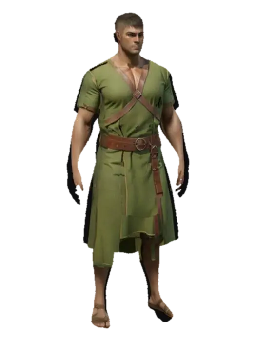 Warrior's Garb - Tunic 3D model, vytvořený pomocí AI