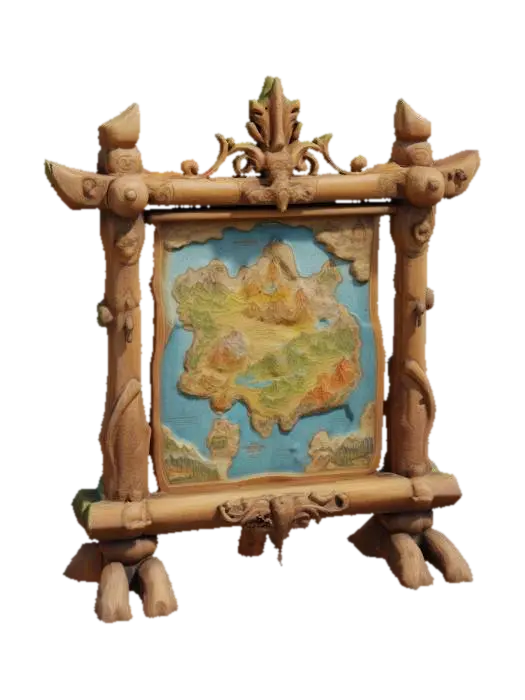 Isle of Imagination - Map 3D model, vytvořený pomocí AI