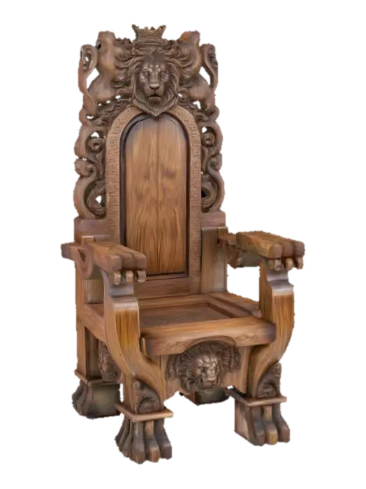 Majestic Throne - Seat 3D model, vytvořený pomocí AI