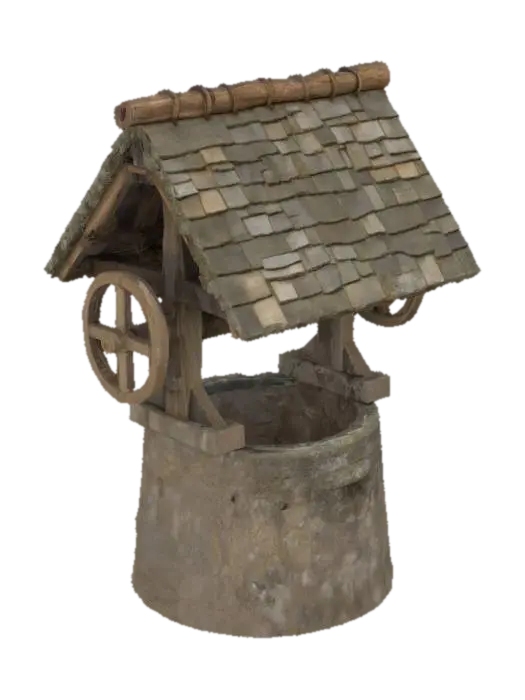 Wishing Well 3D model, vytvořený pomocí AI