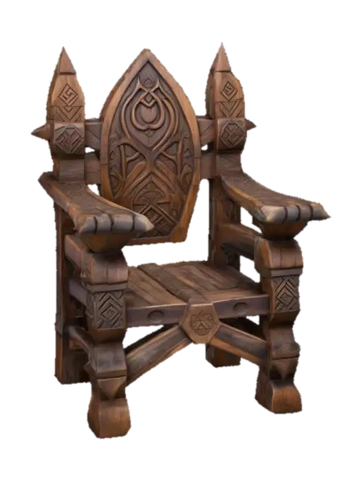Nordic Throne 3D model, vytvořený pomocí AI