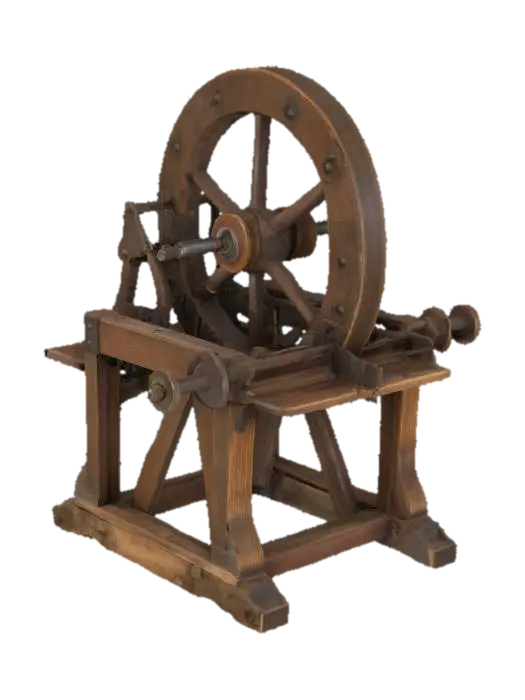 Antique Industrial Wheel Model - Mechanism 3D model, vytvořený pomocí AI