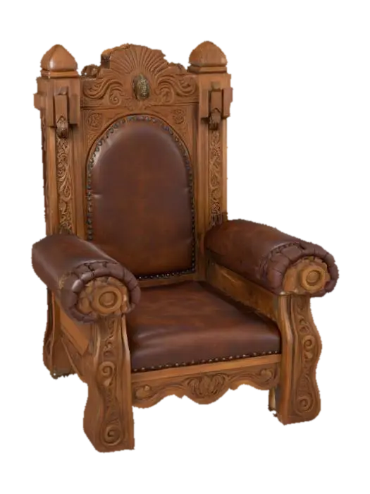 brown viking throne seat 3D model, vytvořený pomocí AI