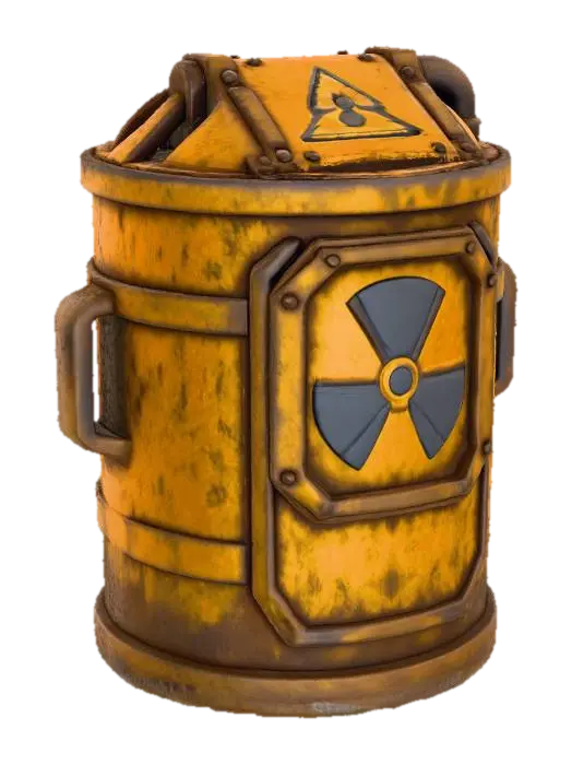 Radioactive Waste Barrel - Nuclear 3D model, vytvořený pomocí AI