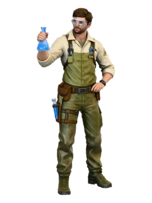 Scientist Adventurer - Guide 3D-model, gegenereerd door AI