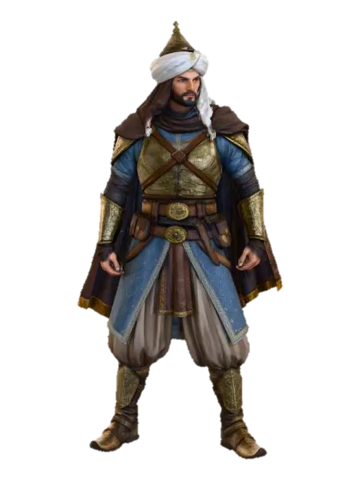 Ottoman Warrior 3D model, vytvořený pomocí AI