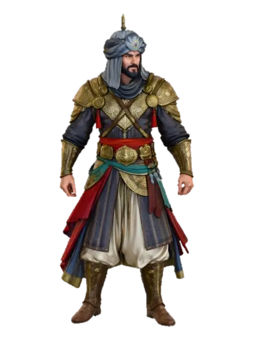 Ottoman Warrior 3D model, vytvořený pomocí AI