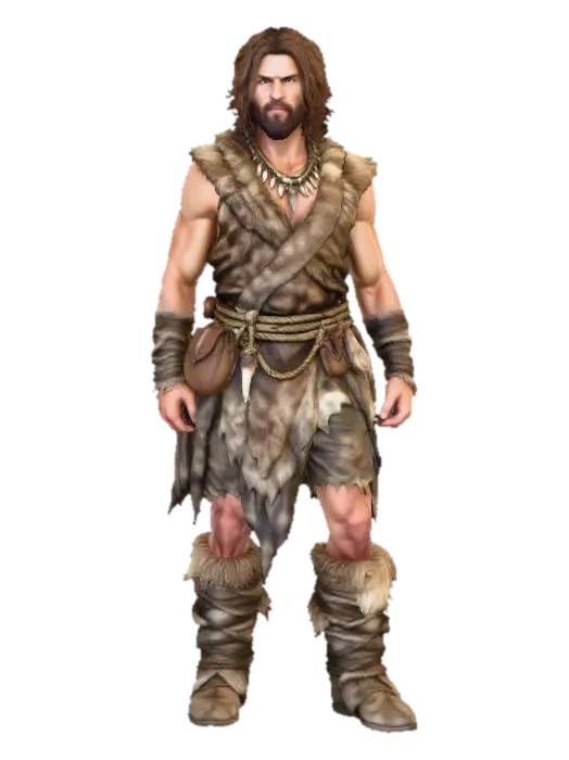 Caveman Warrior - Club 3D model, vytvořený pomocí AI