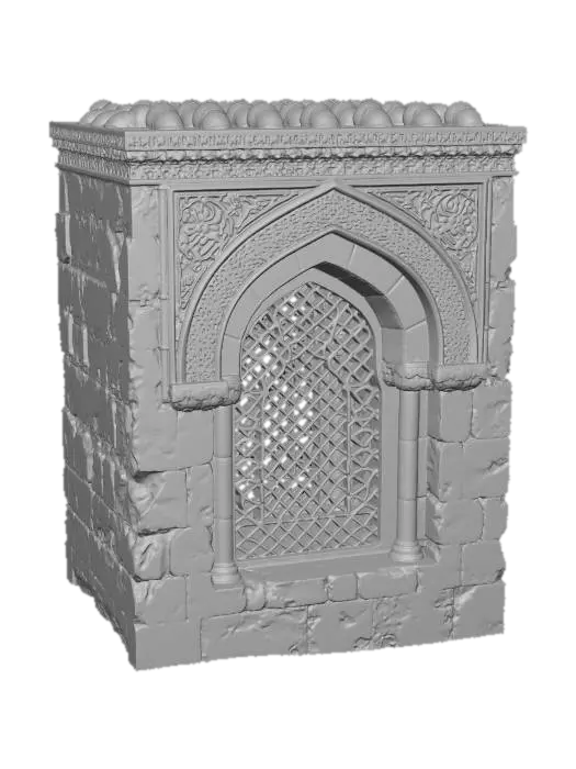 3D model for Ornate Stone Arch Window