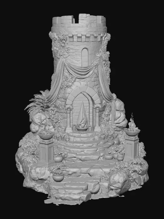 3D model for Crystal Tower of the Enchanted Garden