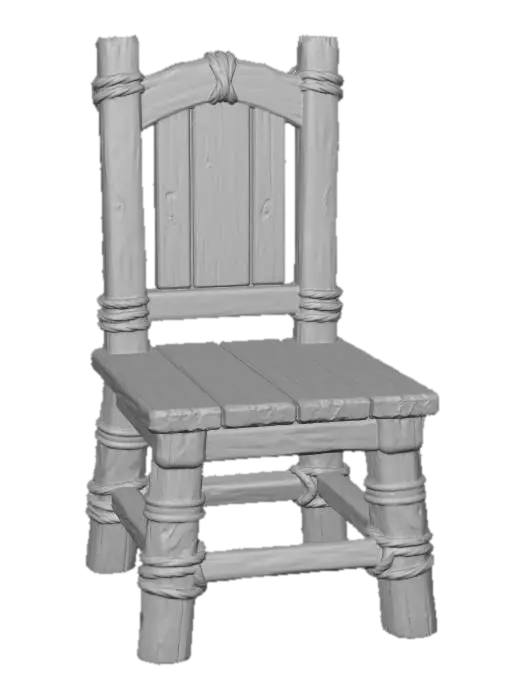3D model for Rope-Bound Wooden Chair