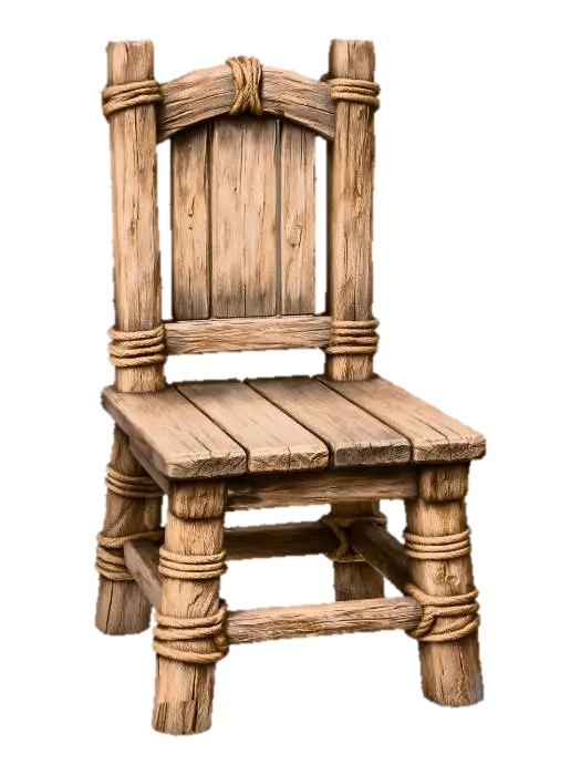 3D model for Rope-Bound Wooden Chair