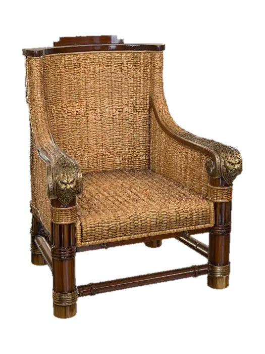 Wicker Throne Chair - Handcrafted 3D model, vytvořený pomocí AI