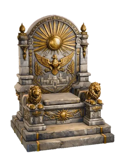 Modello 3D Sunburst Throne - Manes, generato dall’IA