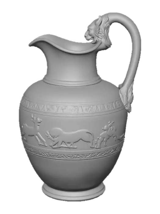 3D model for Bronze Ewer with Hunting Scene and Lion-Head Handle
