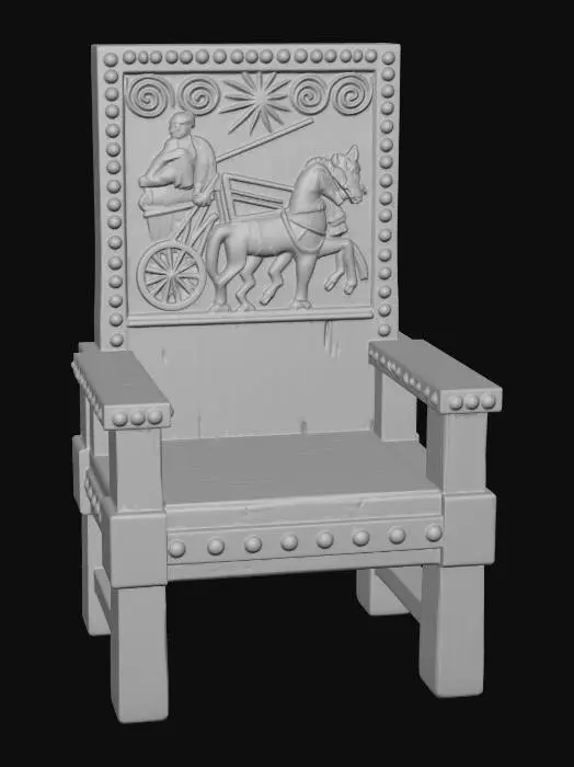 3D model for Sun-Chariot Carved Chair