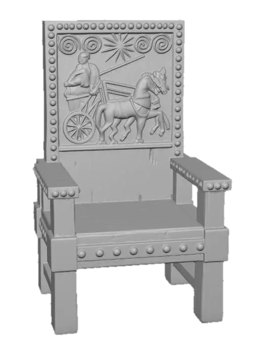 3D model for Sun-Chariot Carved Chair