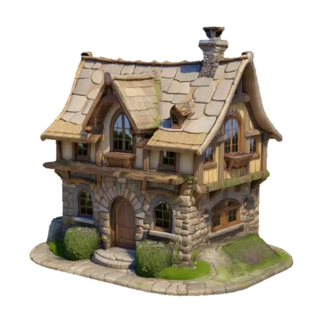 Mô hình 3D của Fantasy House, được tạo bằng AI