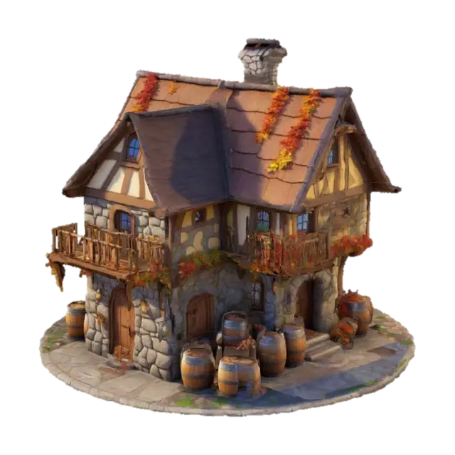 Fantasy House - Storybook 3D model, vytvořený pomocí AI