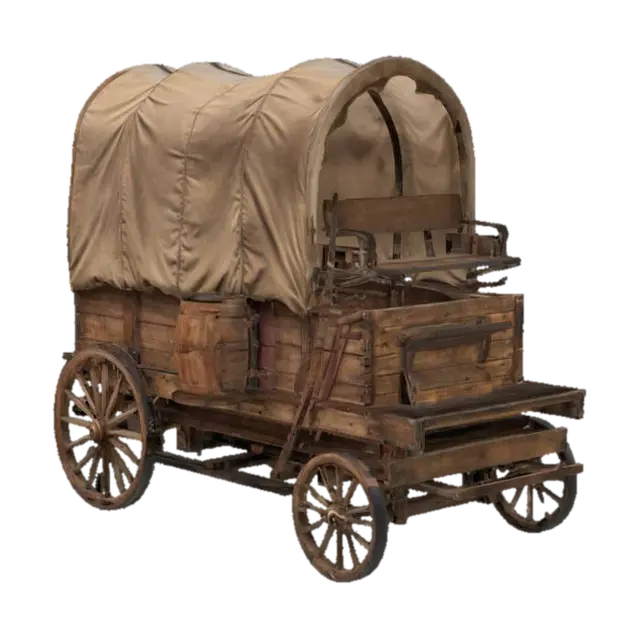 Western Wagon - Canvas 3D model, vytvořený pomocí AI