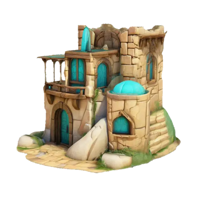 Fantasy House - Decorated 3D model, vytvořený pomocí AI