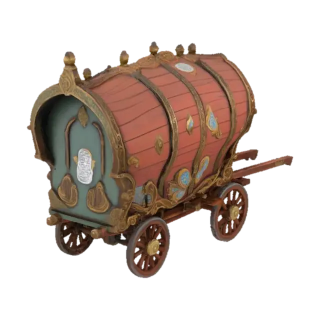 Enchanted Carriage 3D model, vytvořený pomocí AI