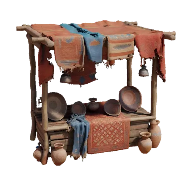 Colorful Bazaar Display 3D model, AI generated