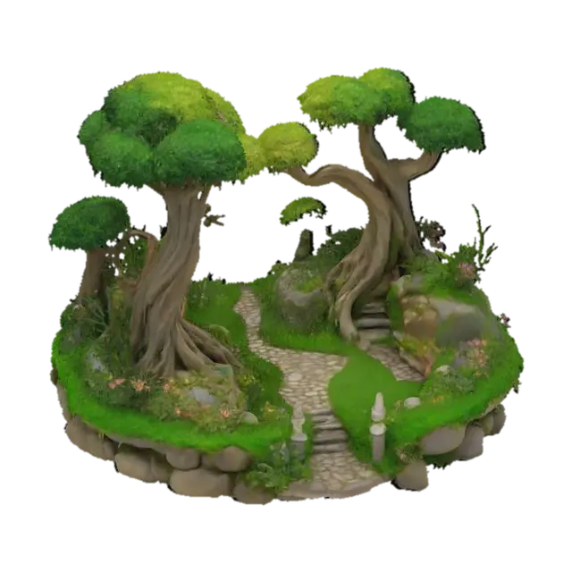 Enchanted Pathway, #garden# 3D model, vytvořený pomocí AI