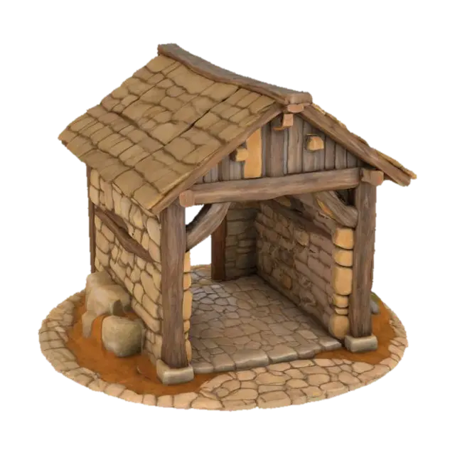 Rustic Cabin 3D model, vytvořený pomocí AI