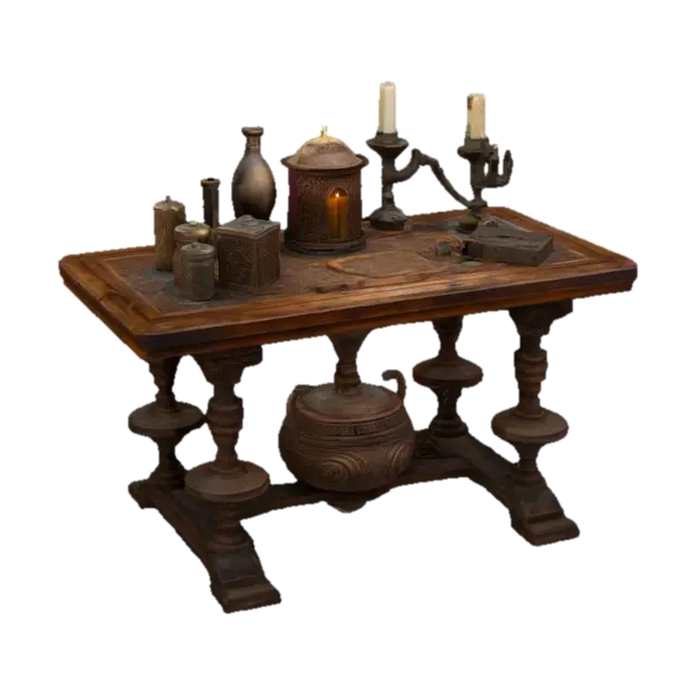 Antique Tabletop Still Life - Painting 3D model, vytvořený pomocí AI