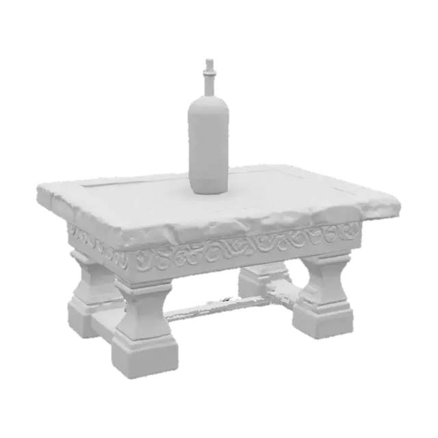 3D model for medieval table with bottle