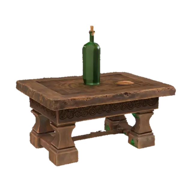 3D model for medieval table with bottle