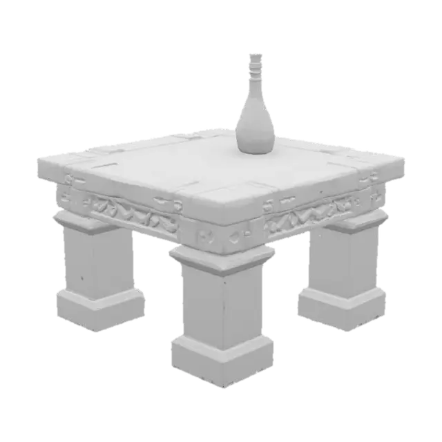 3D model for medieval table with bottle
