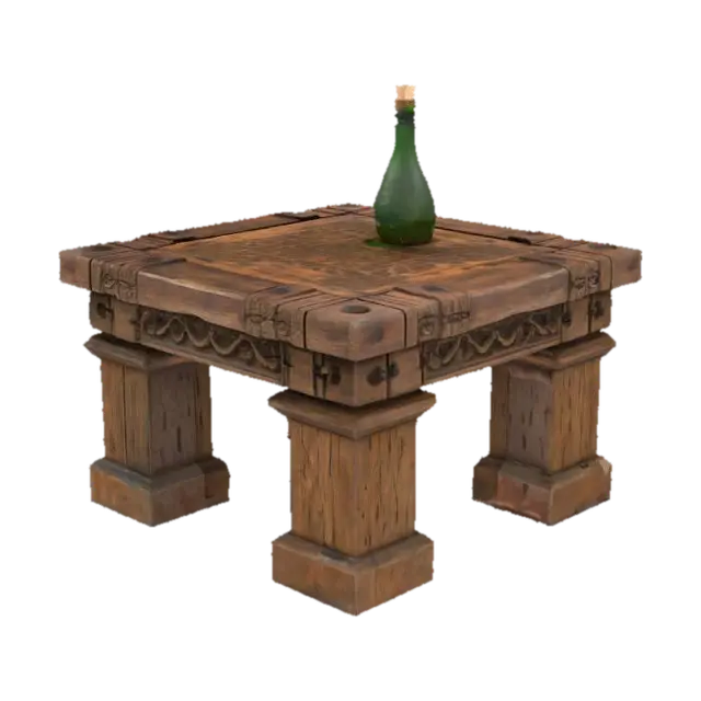 3D model for medieval table with bottle