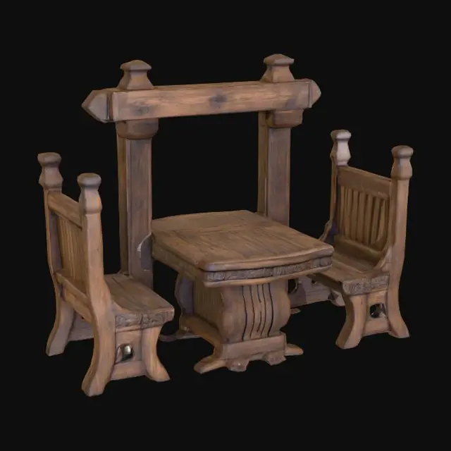 3D model for Rustic Seating Arrangement