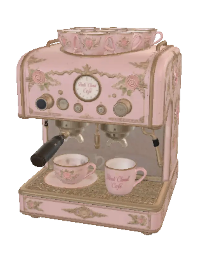 3D model for Floral Pink Retro Espresso Machine