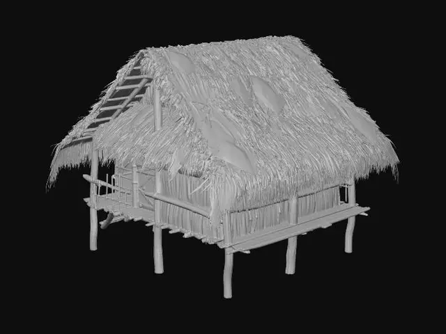 3D model for Thatched Hut on Stilts