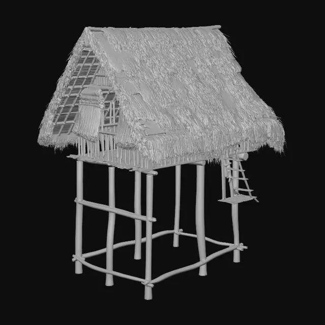 3D model for Thatched Hut on Stilts