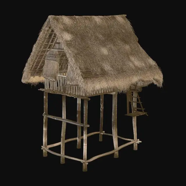 3D model for Thatched Hut on Stilts