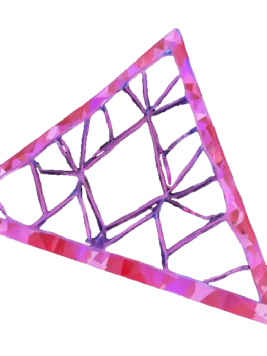 Subject: Parametric Voronoi lattice platform made of crystals in the shape of an… - Triangle 3D model, vytvořený pomocí AI