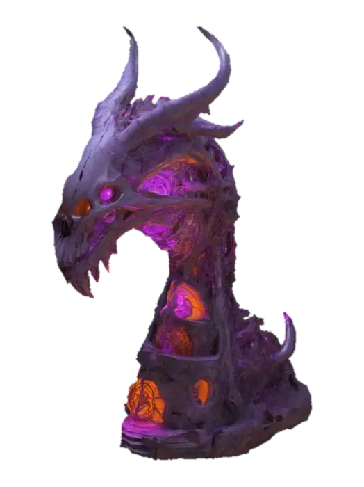 Design a biomechanical DROW style fortress, with the top of it built with a Dragon… 3D model, vytvořený pomocí AI