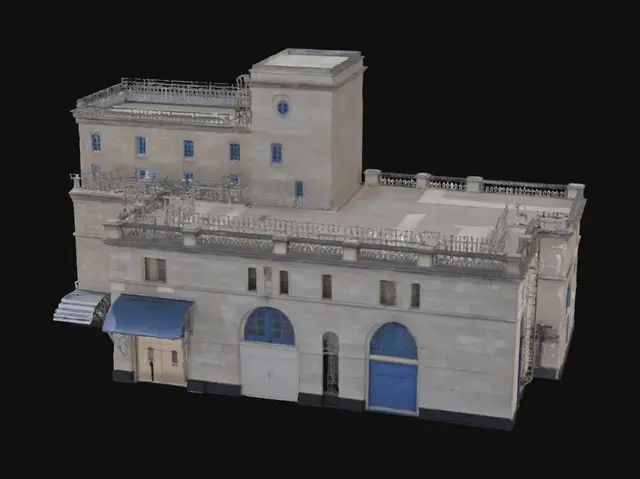 3D model for Historic Building with Blue Door