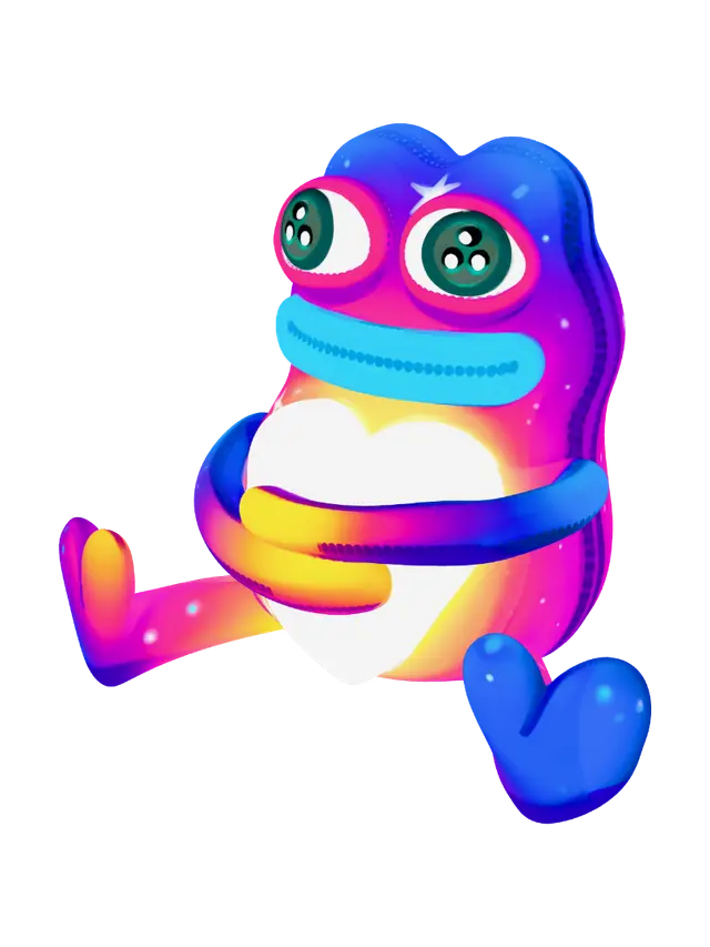 Rainbow Heart Hug 3D model, vytvořený pomocí AI