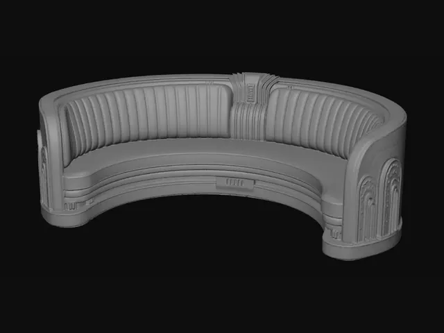 3D model for Art Deco Velvet Curve Sofa