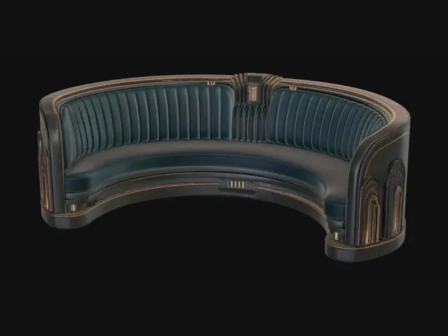 3D model for Art Deco Velvet Curve Sofa