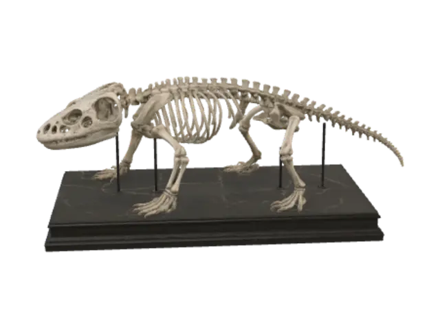 Dinosaur Skeleton on Display - Conservative-3D-modell, genererad av AI