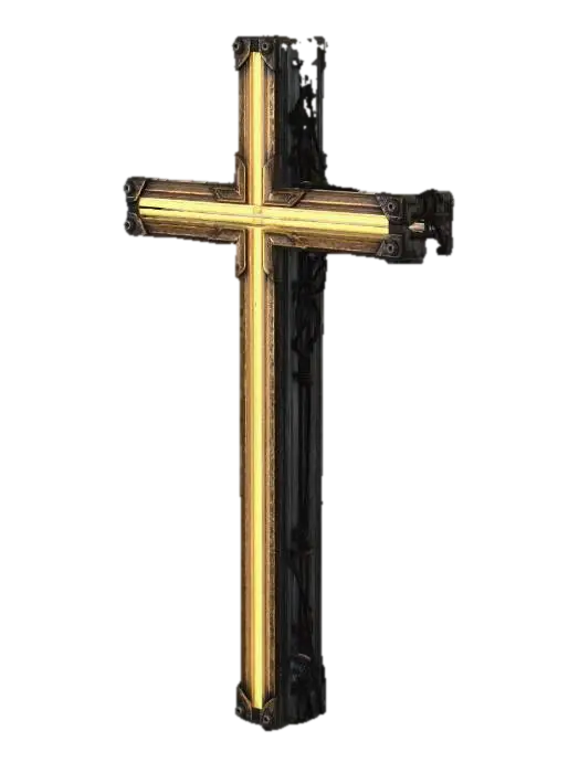 Neon Cross 3D model, vytvořený pomocí AI