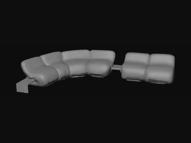 3D model for Curved Modular Sofa