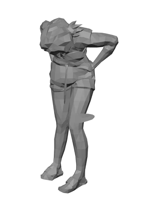 3D model for Back Stretch in Green Shorts